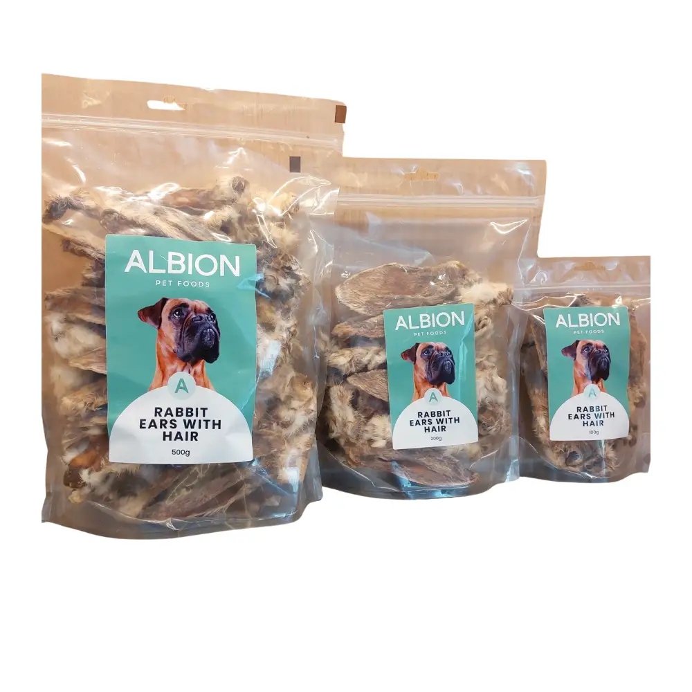 Albion Rabbit Ears With Hair Dog Treats