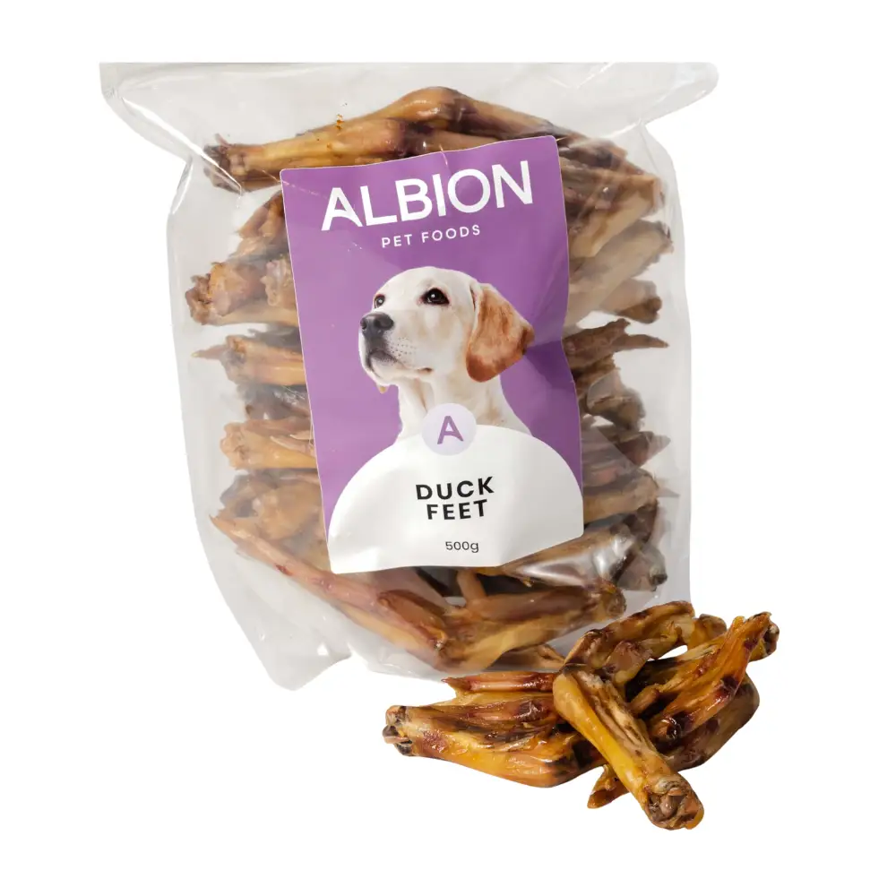 Albion Dried Duck Feet Dog Treats 500g