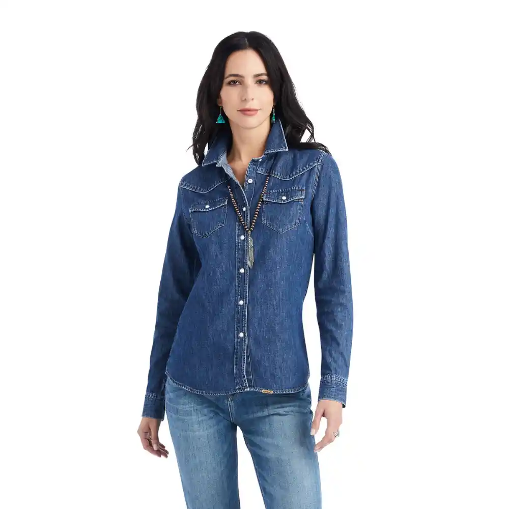 Ariat Ladies Farriday Denim Shirt Bluelight