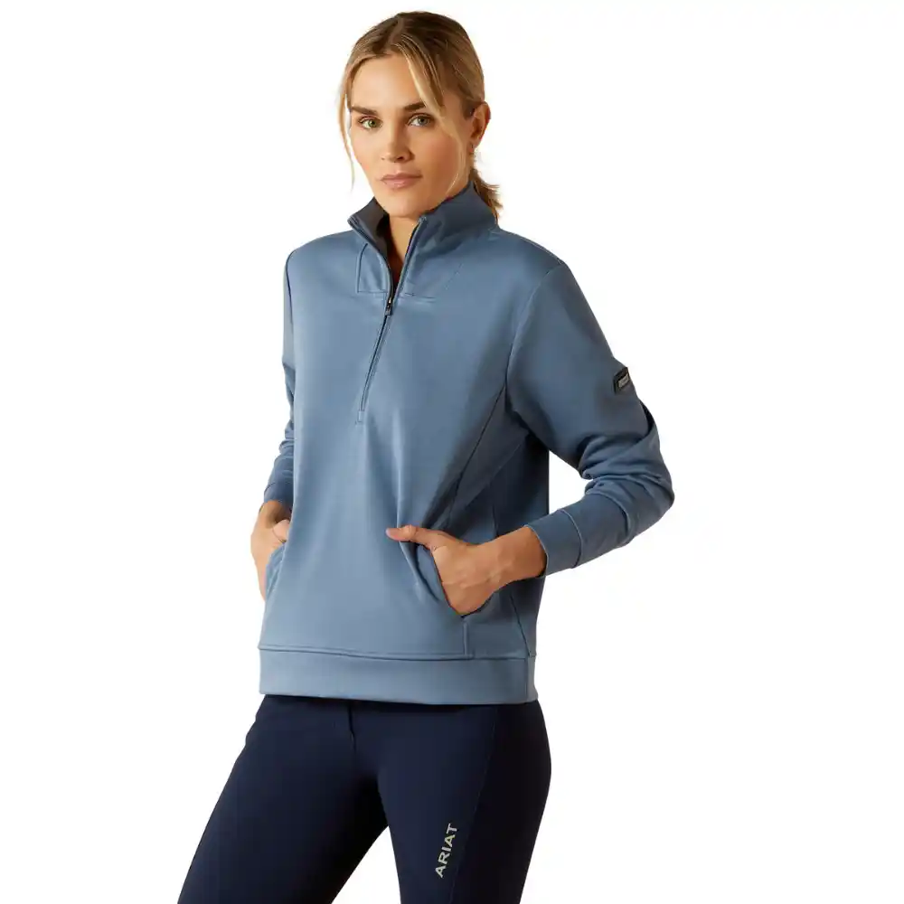Ariat Ladies Montadale Half Zip Pullover China Blue