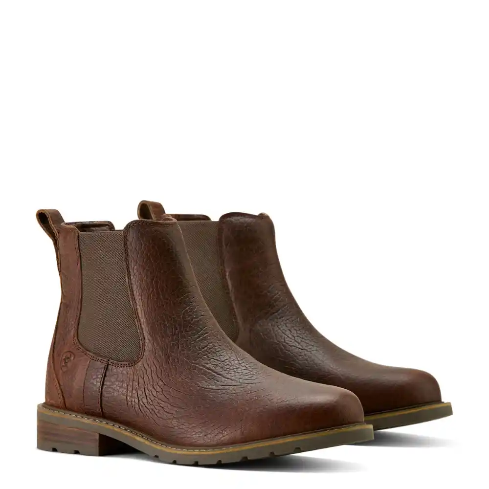 Ariat Mens Wexford Bison Chelsea Boot Cognac Bison