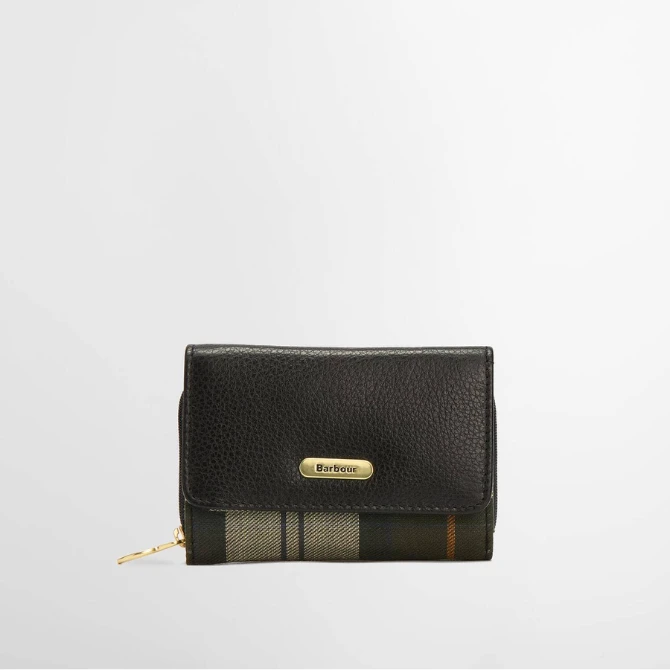 Barbour Rosa Leather French Purse Black Ancient