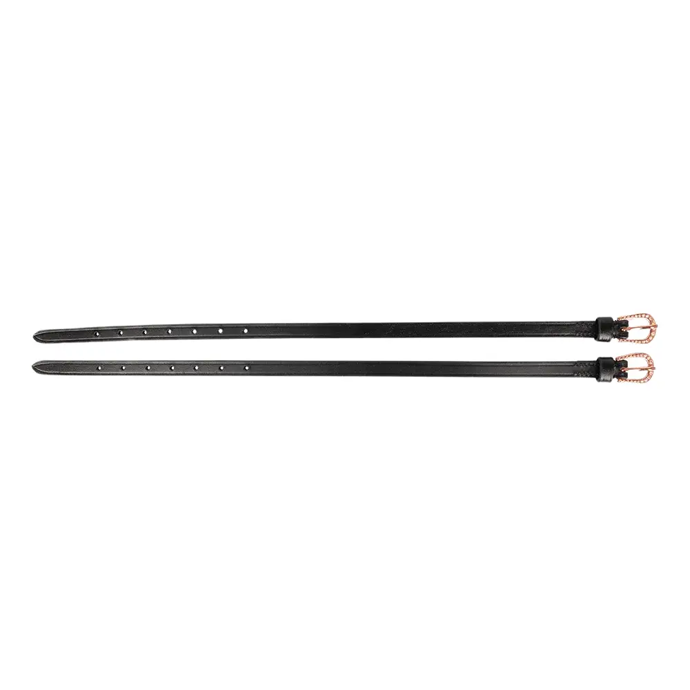 Hy Equestrian Diamante Spur Straps Black & Rose Gold