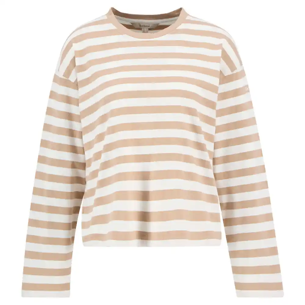 Barbour Ladies Bede OS Top Pale Camel Stripe