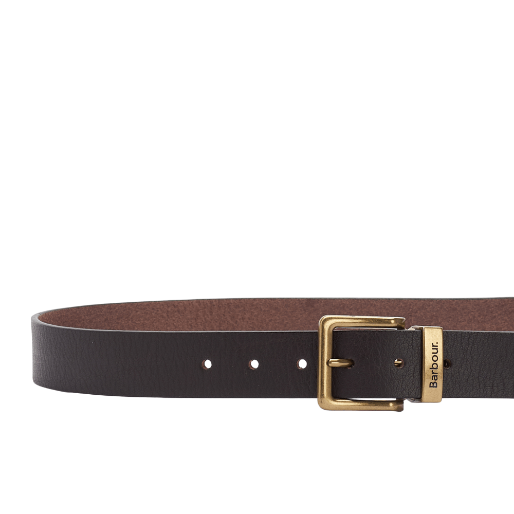 Barbour Mens Blakely Leather Belt Dark Brown