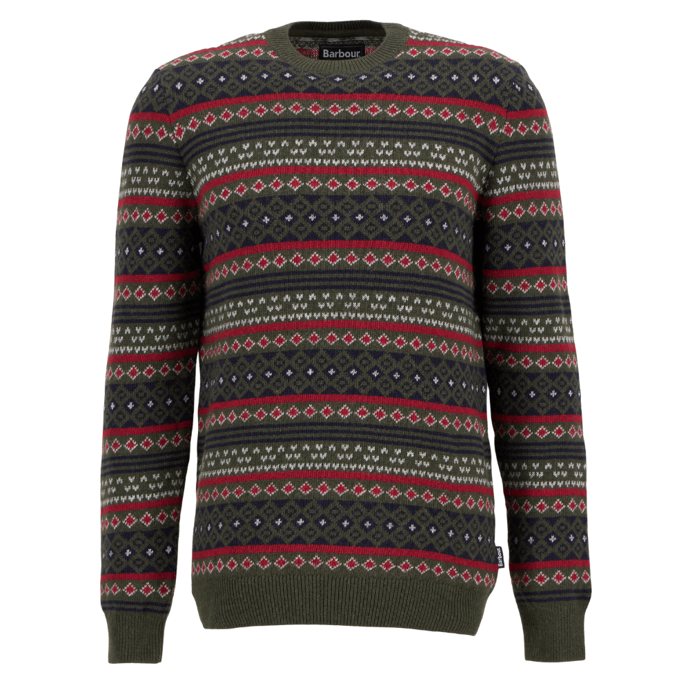 Barbour Mens Easdale Fair Isle Crew Neck Sweater Duffle Bag