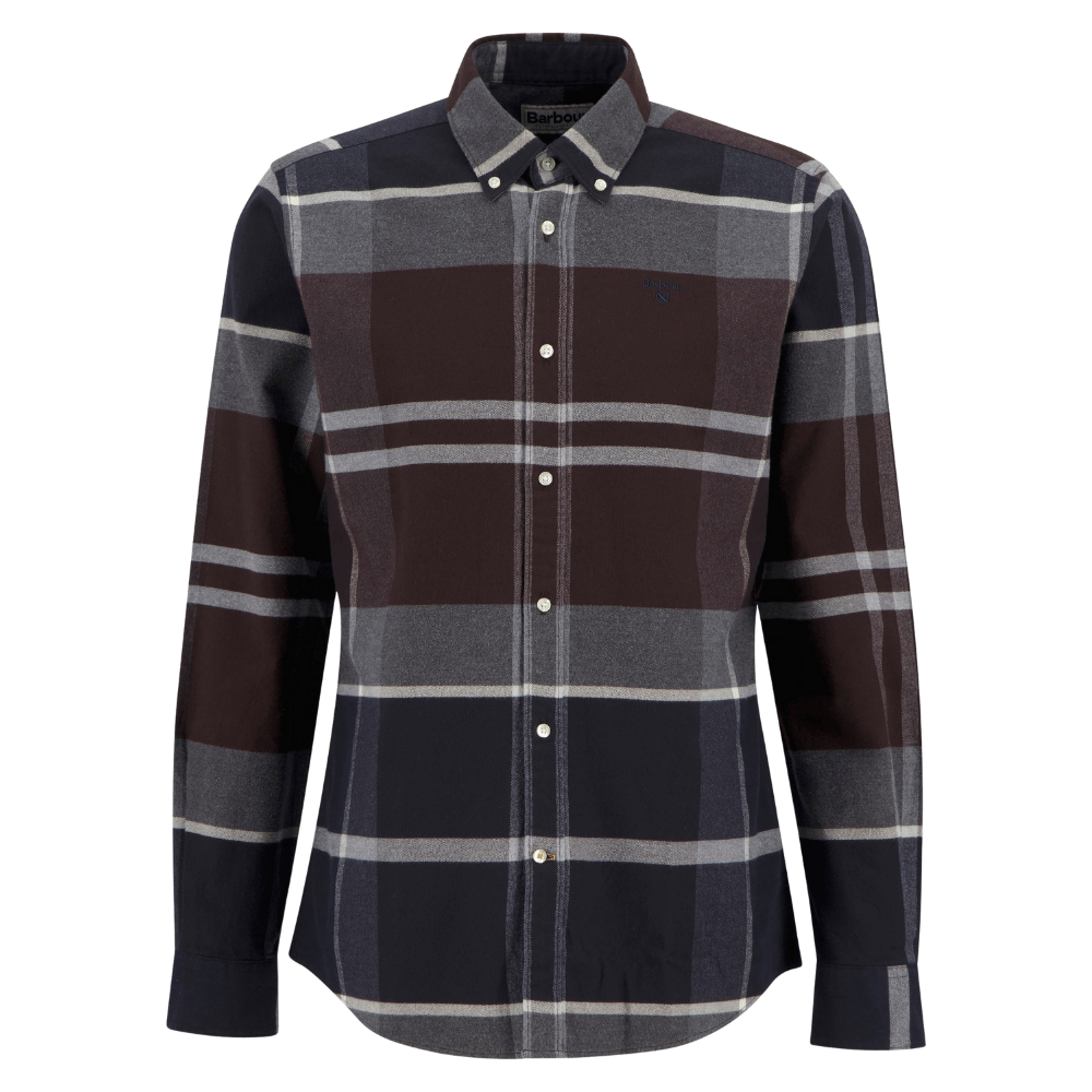 Barbour Mens Iceloch Tailored Tartan Shirt Midnight Oak Tartan