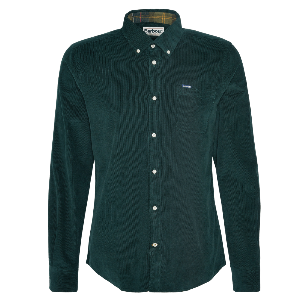 Barbour Mens Ramsey Tailored Cord Shirt Seaweed