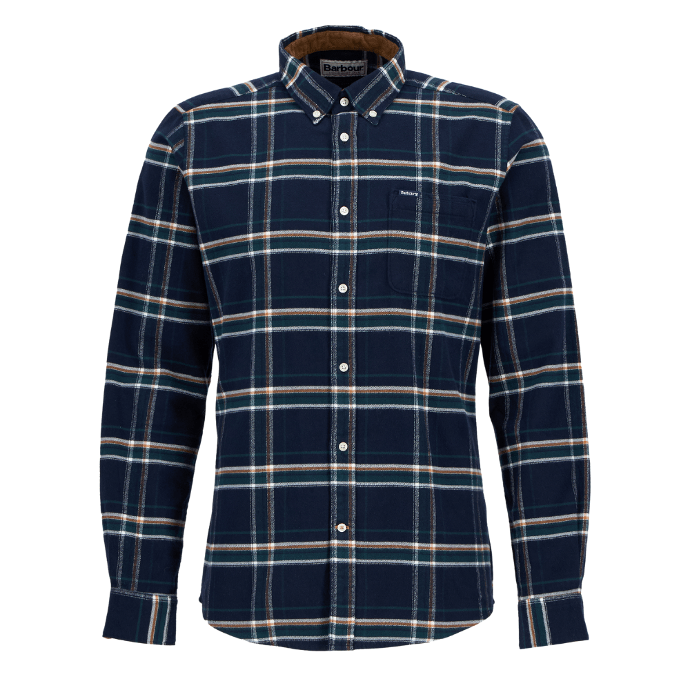 Barbour Mens Ronan Tailored Checked Shirt Inky Blue