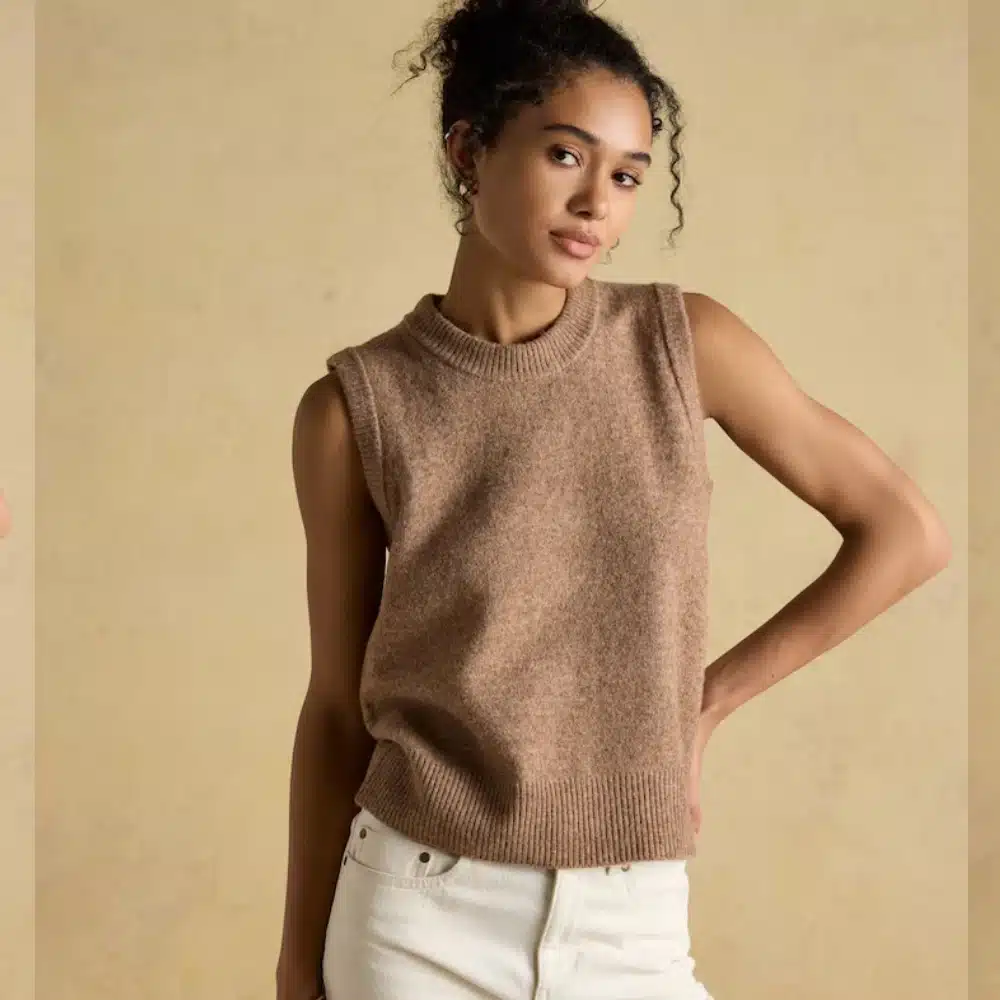 Joules Ladies Holly Knitted Tank Vest Tan