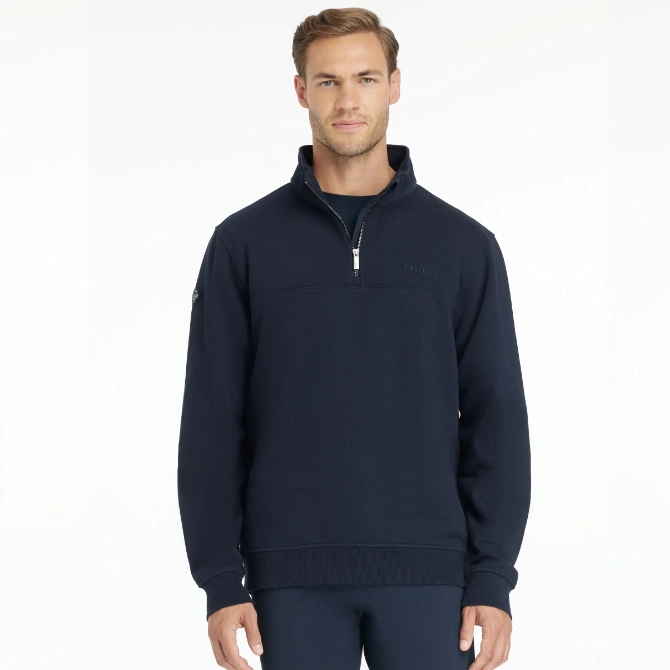 LeMieux Mens Quarter Neck Sweatshirt Navy
