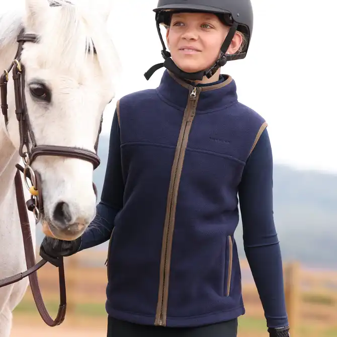 Shires Aubrion Childrens Young Rider Core Fleece Gilet Navy