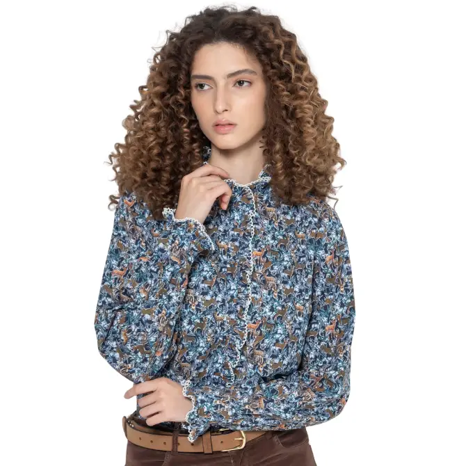 Hartwell Ladies Talia Blouse Navy Stags