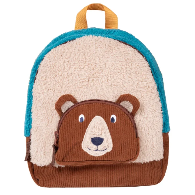 Frugi Childrens Fleece Character Backpack Beary Wild