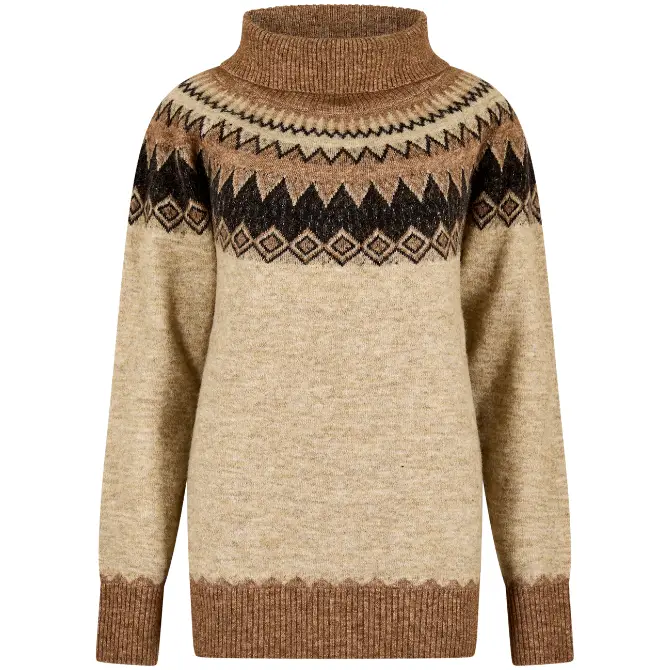 Dubarry Ladies Devlin Fair Isle Knitted Sweater Oat Multi