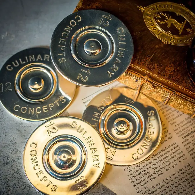 Culinary Concept Cartridge Bottle Coasters (Set of Four)