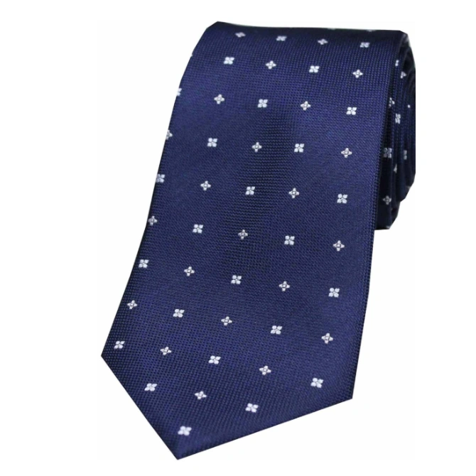 Soprano Small Flowers On Navy Silk Tie