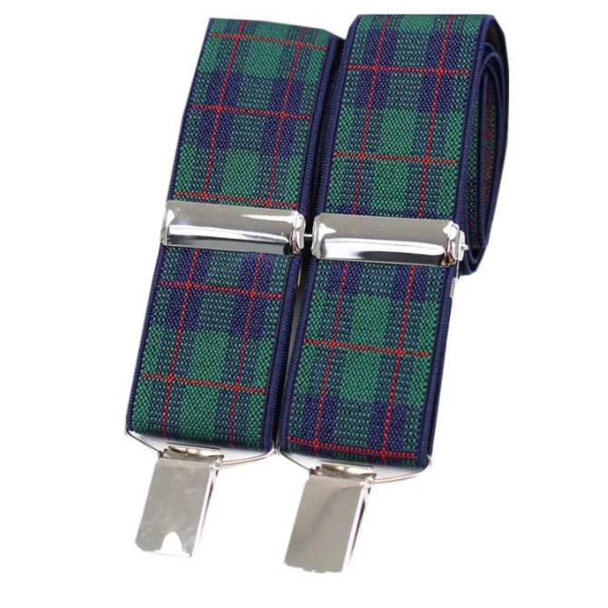 Soprano 35mm X Style Braces Black Watch Tartan