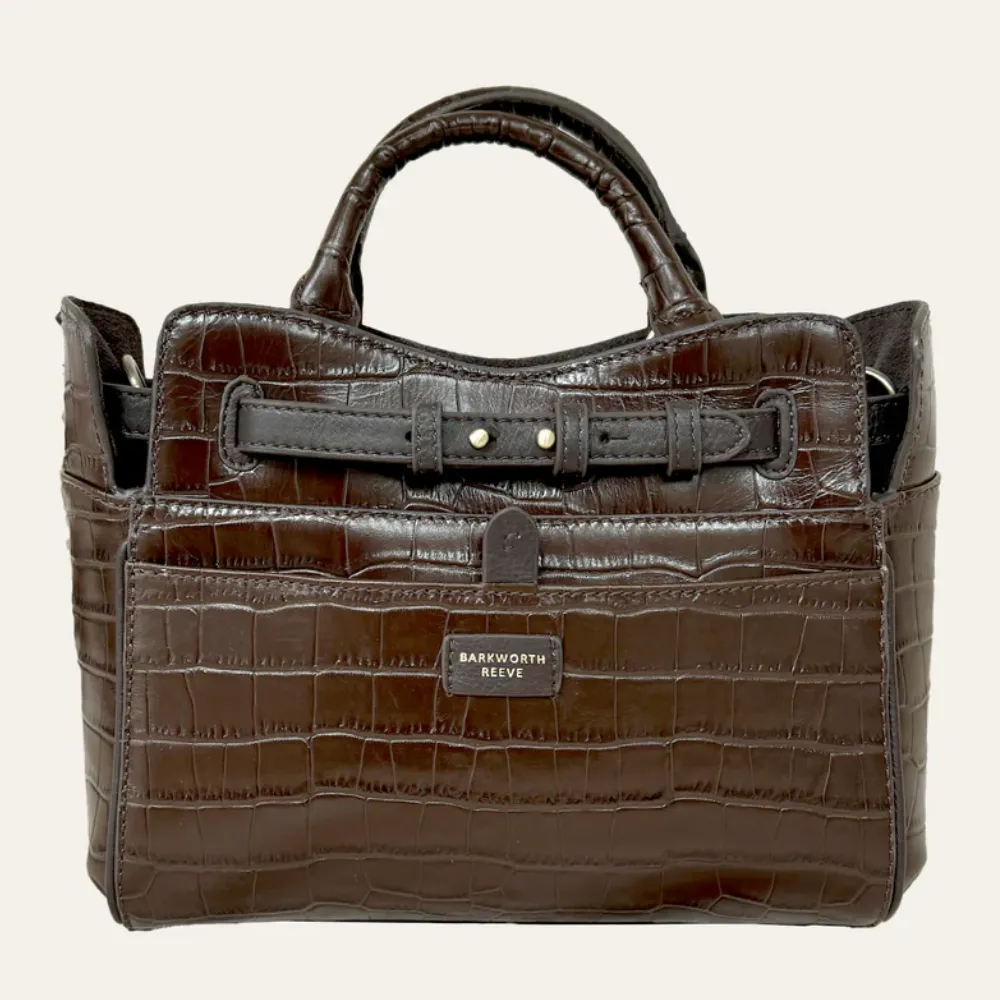 Barkworth Reeve Ambridge Leather Handbag Chocolate Croc