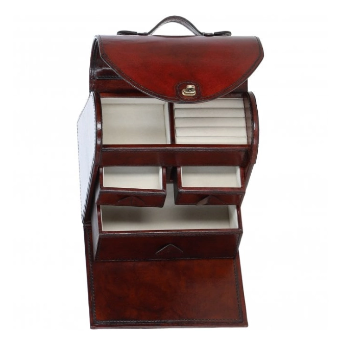 Ashwood Leather Handcrafted Premium Jewellery Box Chestnut