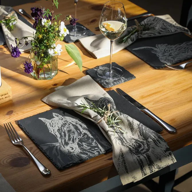 Selbrae House Slate Horse Portrait Placemats (Set Of 2)