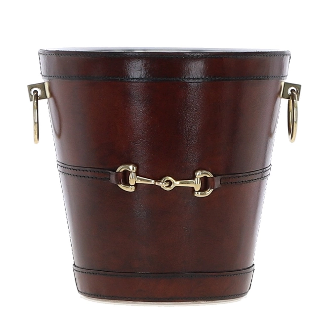 Leather Ice Bucket Chestnut