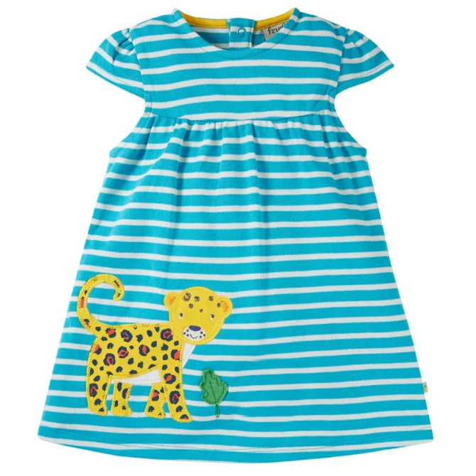 Frugi Childrens Little Layla Dress Tropical Jaguar
