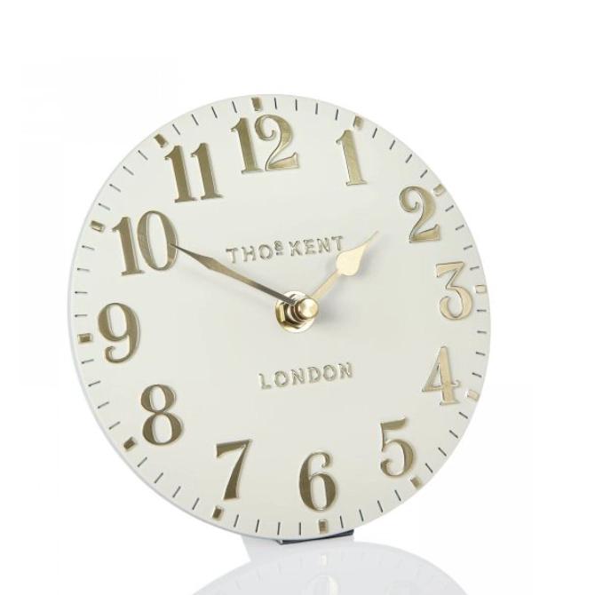Thomas Kent Arabic Mantel Clock Oatmeal