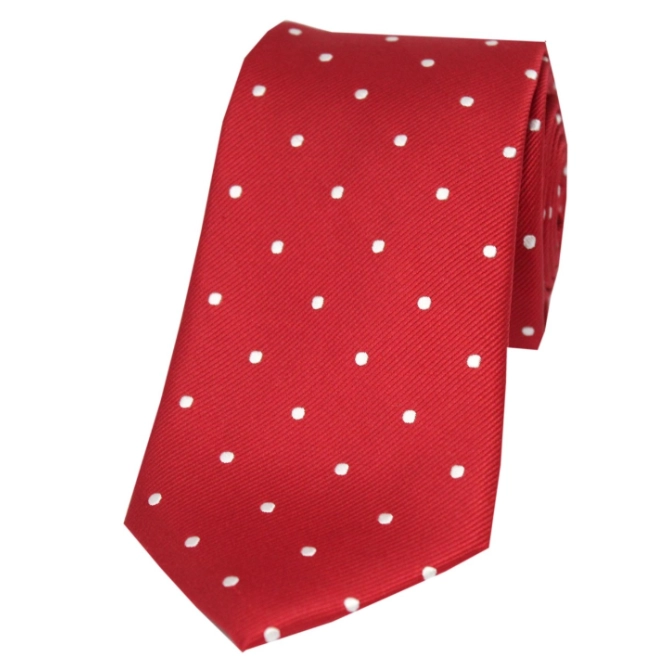 Soprano Navy And White Polka Dot Silk Tie