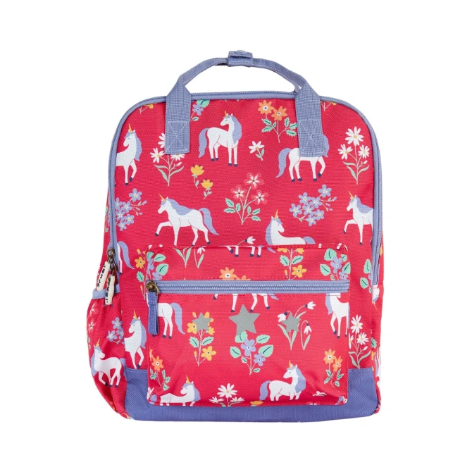 Frugi Childrens Emily Explorers Backpack Rose Unicorn Floral