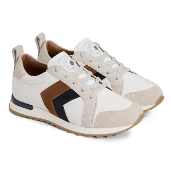 Fairfax & Favor Ladies Xandra Trainer White Tan/Navy