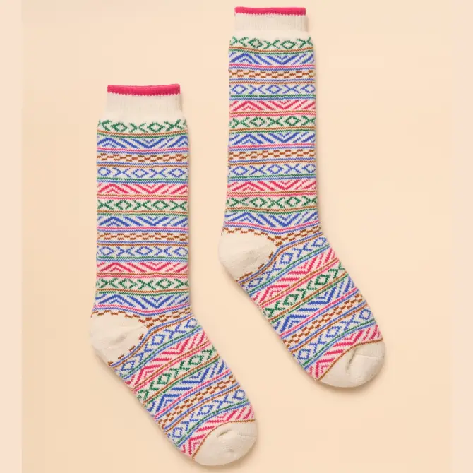 Joules Ladies Chalet Cosy Lined Socks Pink