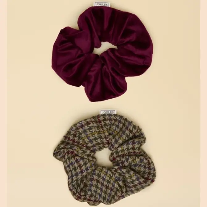 Joules Ladies Annika Scrunchie Pack Of Two Tweed Multi