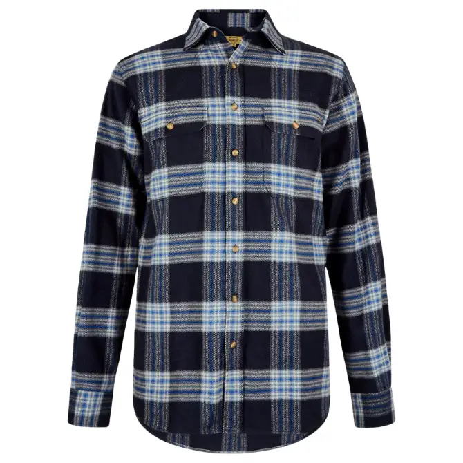 Dubarry Mens Townley Checked Shirt Indigo