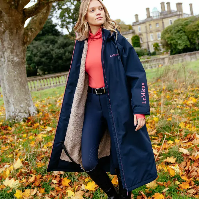 LeMieux Ladies HydroShield Robe Navy - Lifestyle