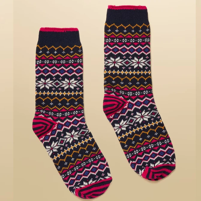 Joules Ladies Lucille Fairisle Socks Navy