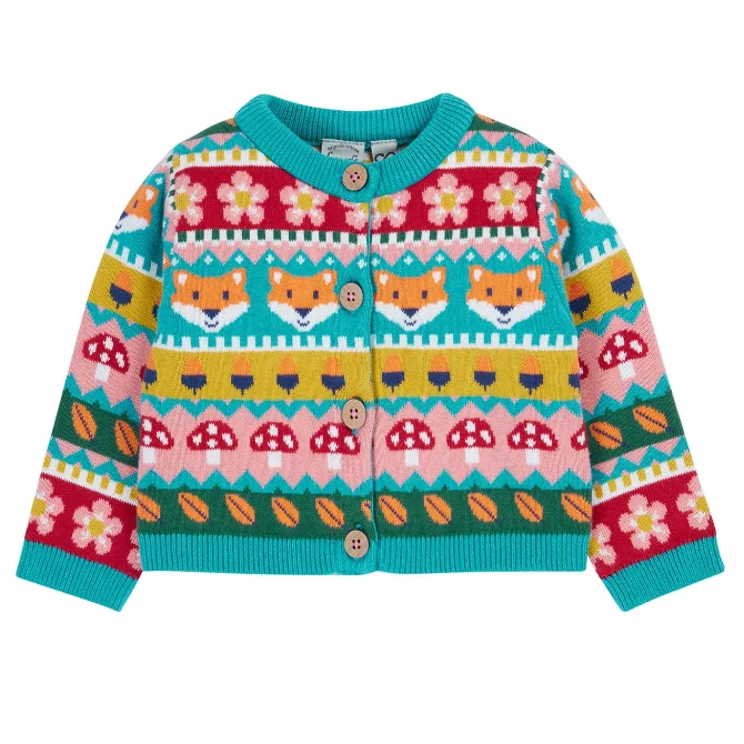 Frugi Childrens Robyn Fairisle Cardigan Fox