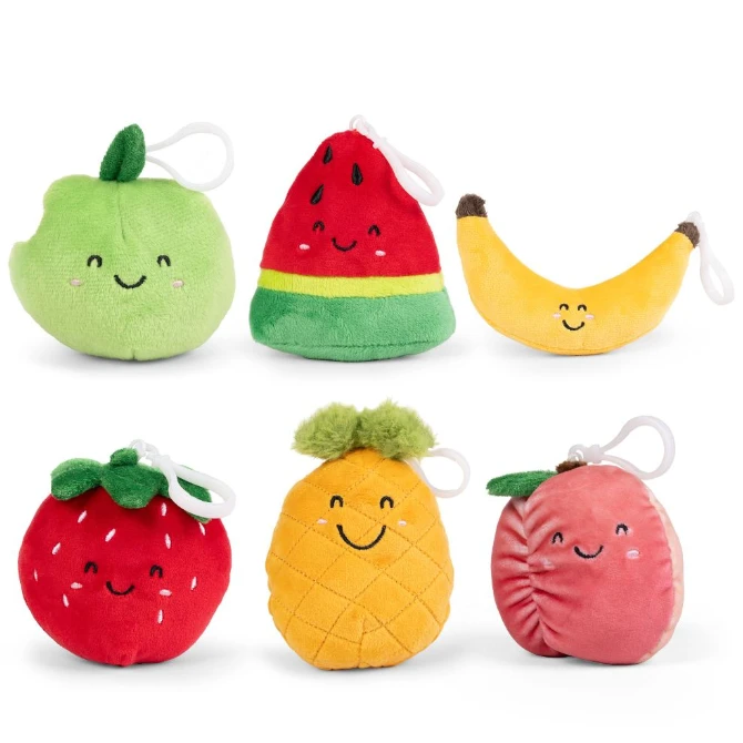 Living Nature Fruit Plush Clip Keyrings
