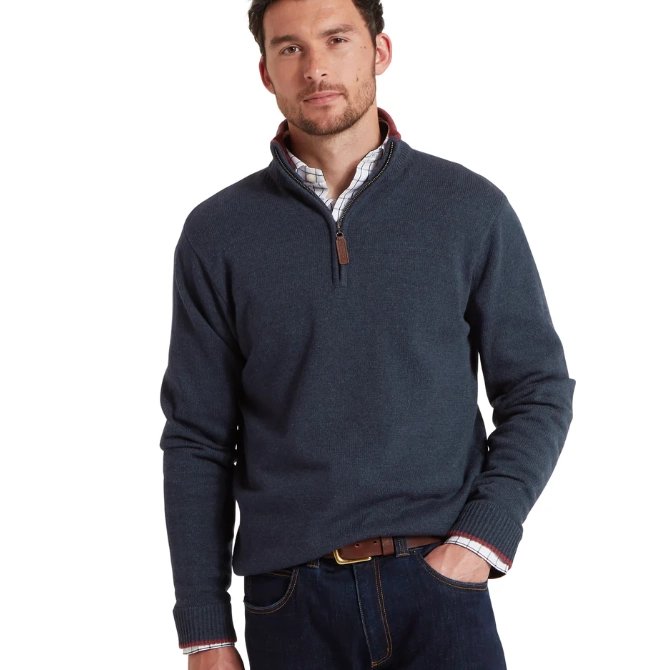 Schoffel Mens Blair 1/4 Zip Jumper Ink Navy