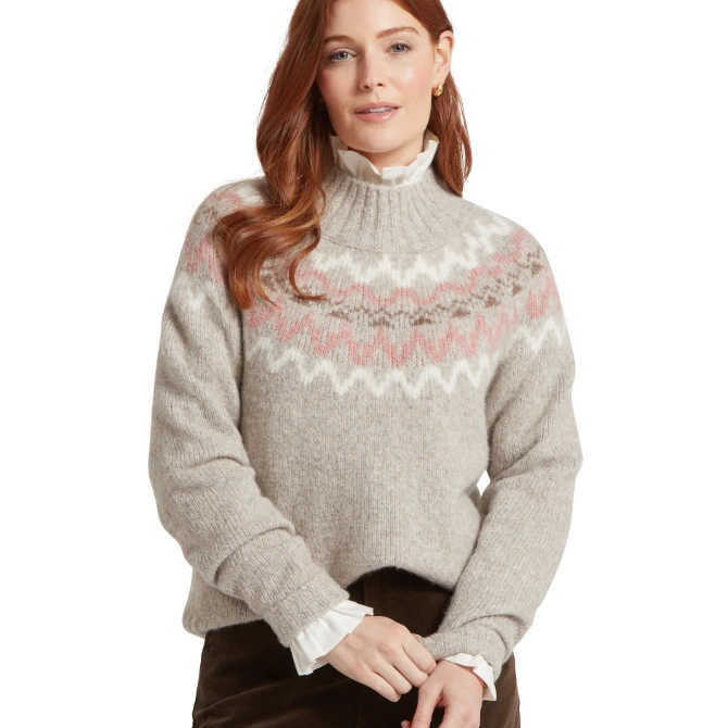 Schoffel Ladies Evie Fairisle Jumper Cobblestone