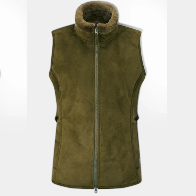 Alan Paine Ladies Surrey Fur Lined Gilet Olive
