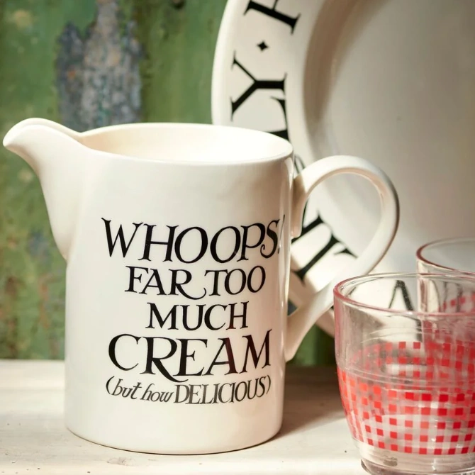Emma Bridgewater Black Toast Cream Medium Straight Jug