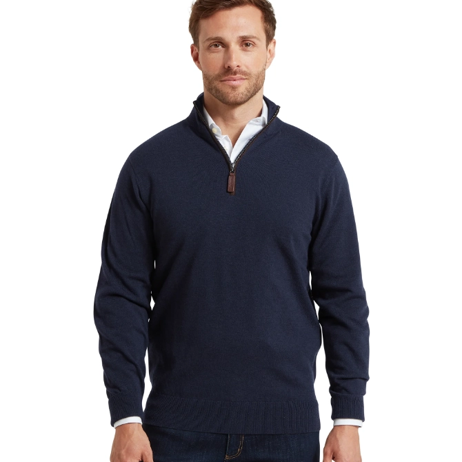 Schoffel Mens Jura Quarter Zip Jumper Navy