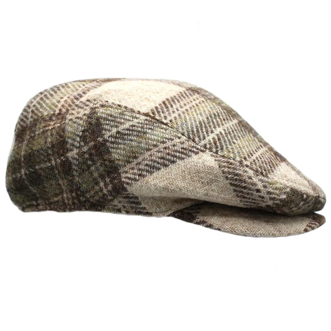 Heather Hats Ladies Kelty Harris Tweed Flat Cap Oatmeal