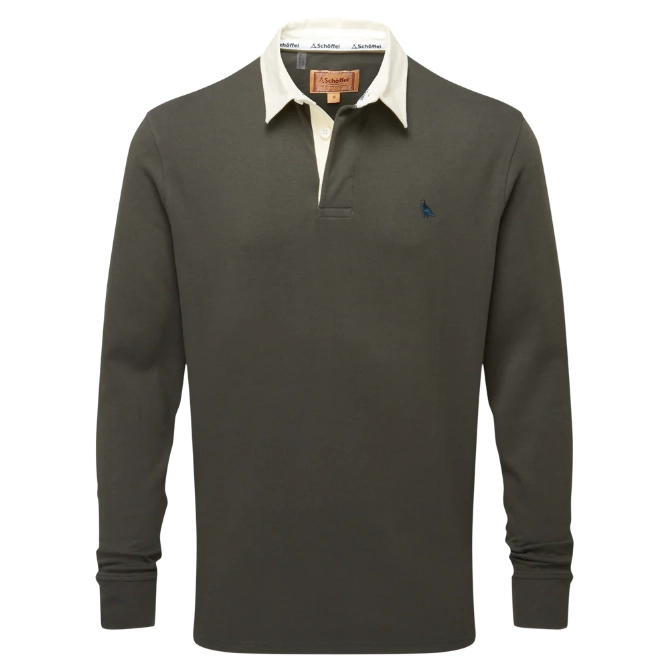 Schoffel Mens Porthallow Rugby Shirt Peat Green