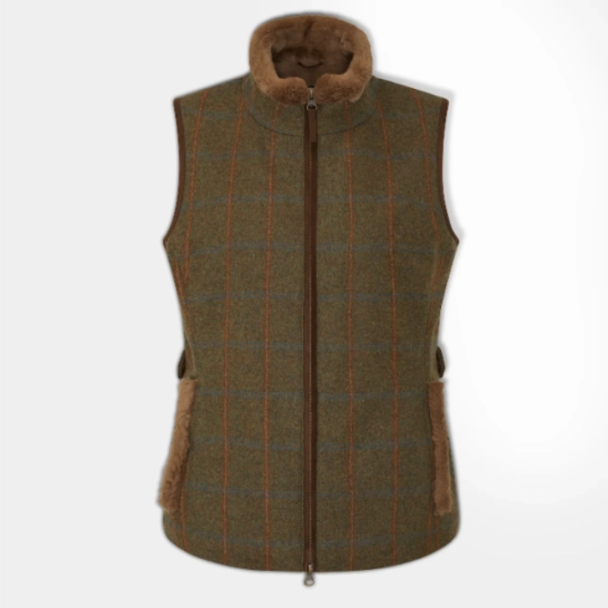 Alan Paine Ladies Combrook Tweed Gilet Willow
