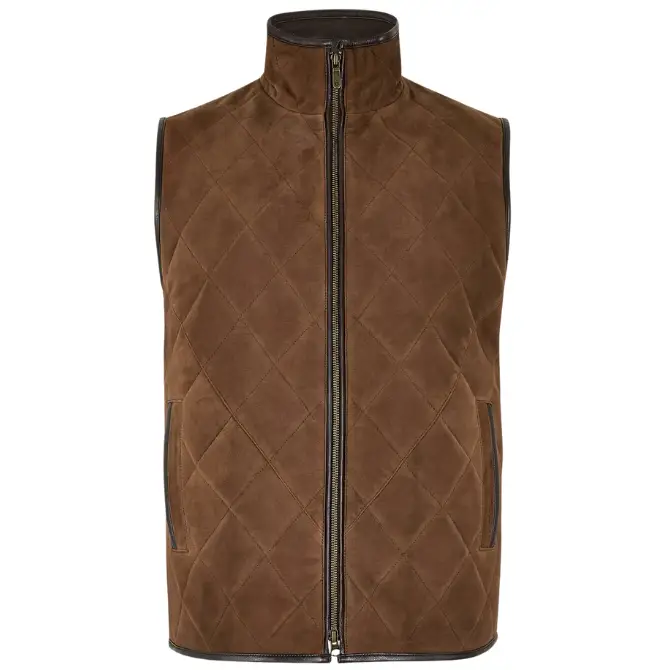Dubarry Mens Bellamont Goat Suede Gilet Walnut