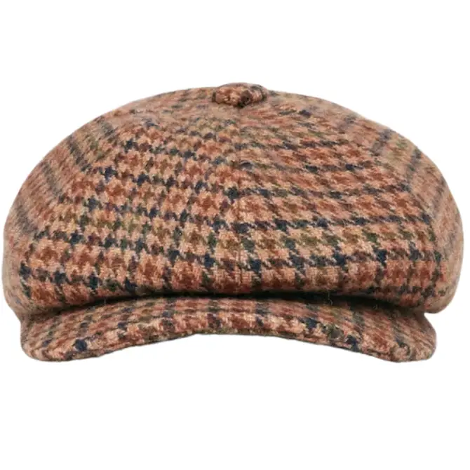 Joules Ladies Harrogate Baker Boy Hat Brown Tweed