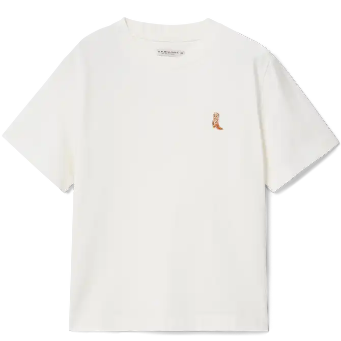 R.M.Williams Ladies Rodeo Queen Embro T Shirt Off White