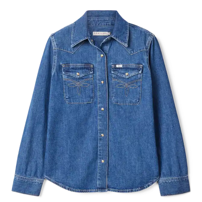 R.M.Williams Ladies Cloudbuster Denim Shirt Mid Indigo Wash